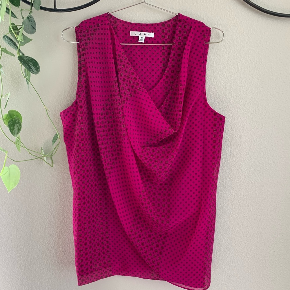 CAbi Magenta Sleeveless Blouse